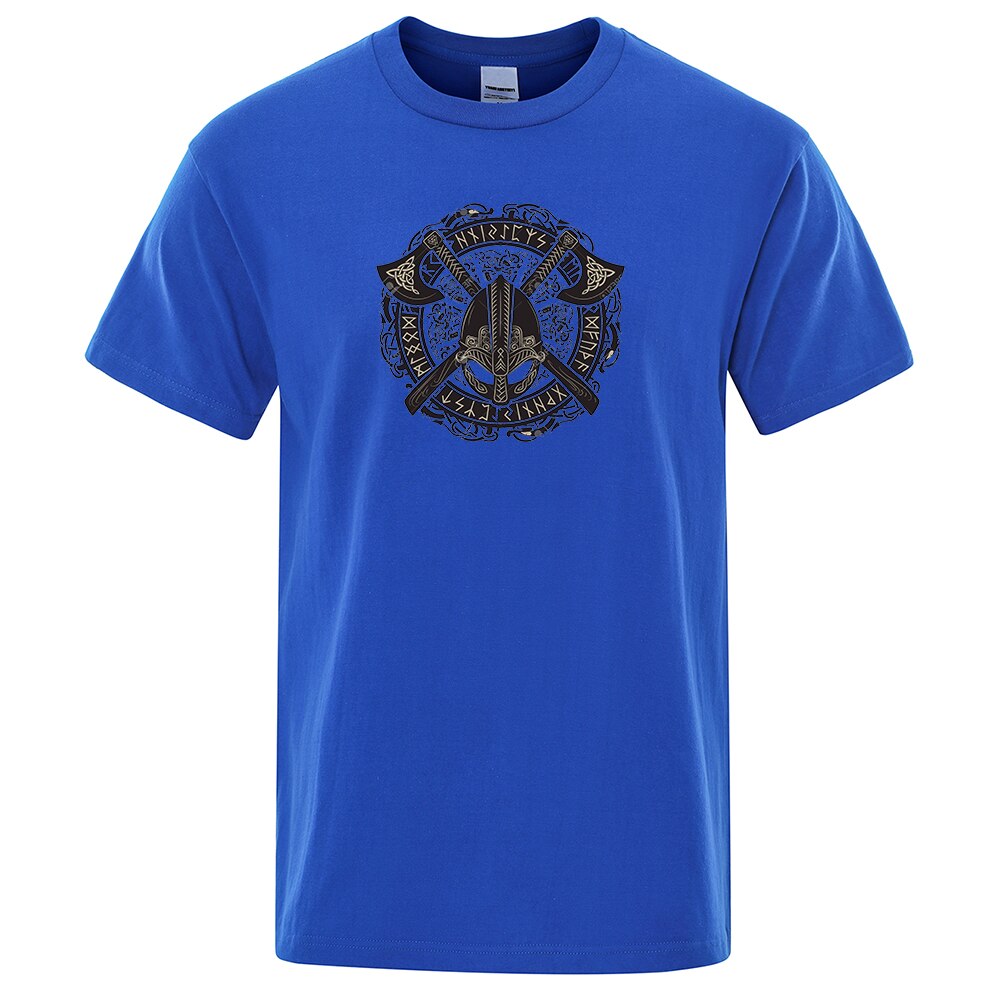 T-SHIRT BLEU IMPRESSION HEAUME ODIN