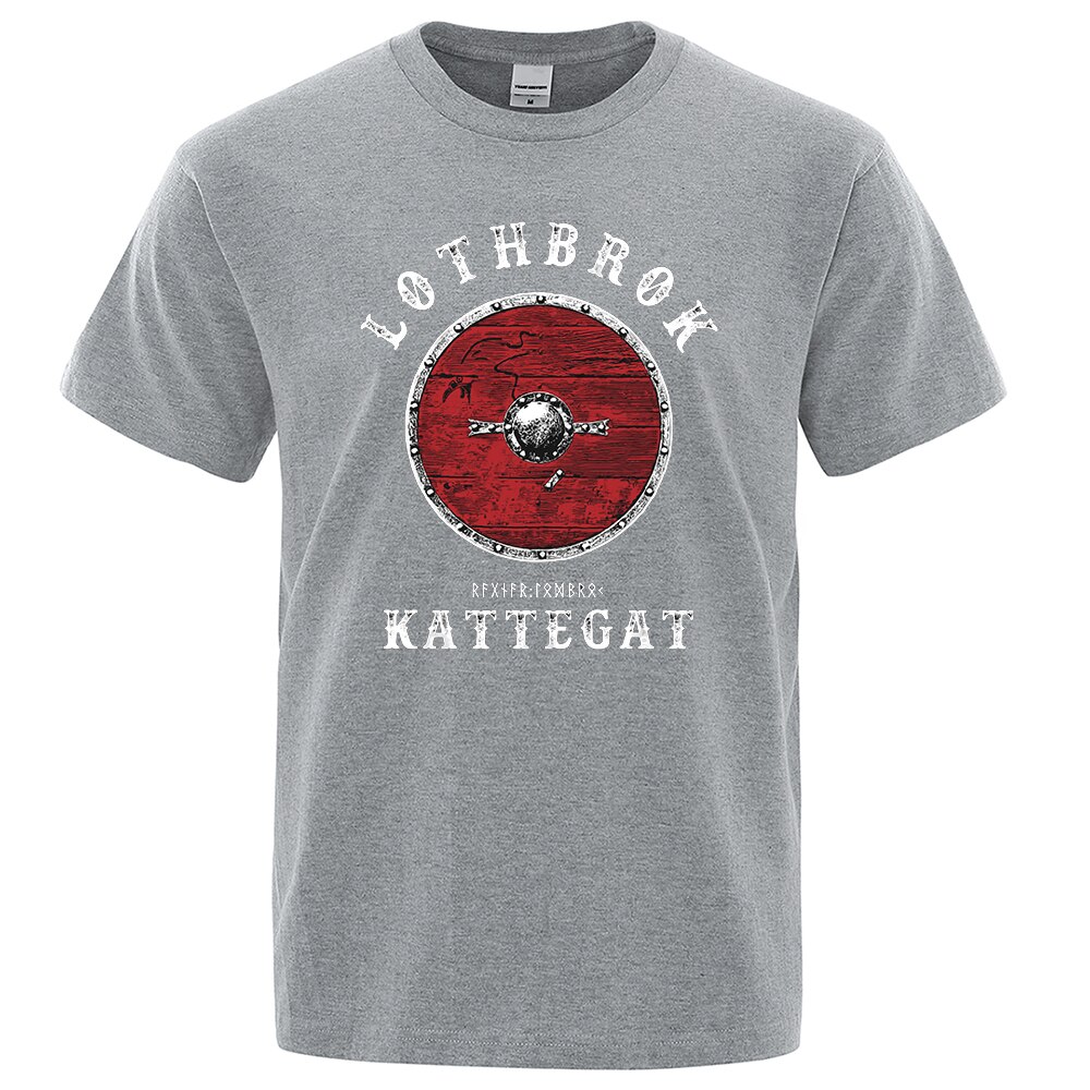 T-SHIRT GRIS IMPRESSION LOTHBROK KATTEGAT