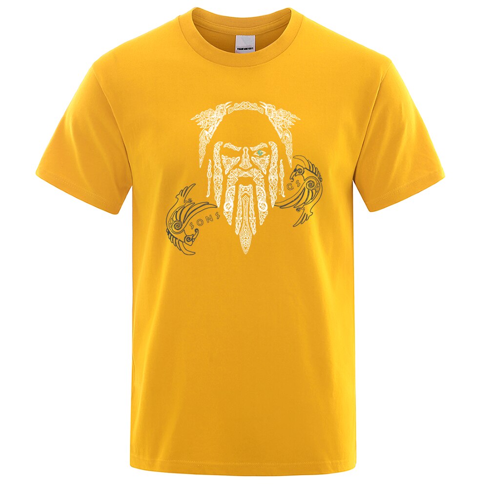 T-SHIRT JAUNE IMPRESSION ODIN