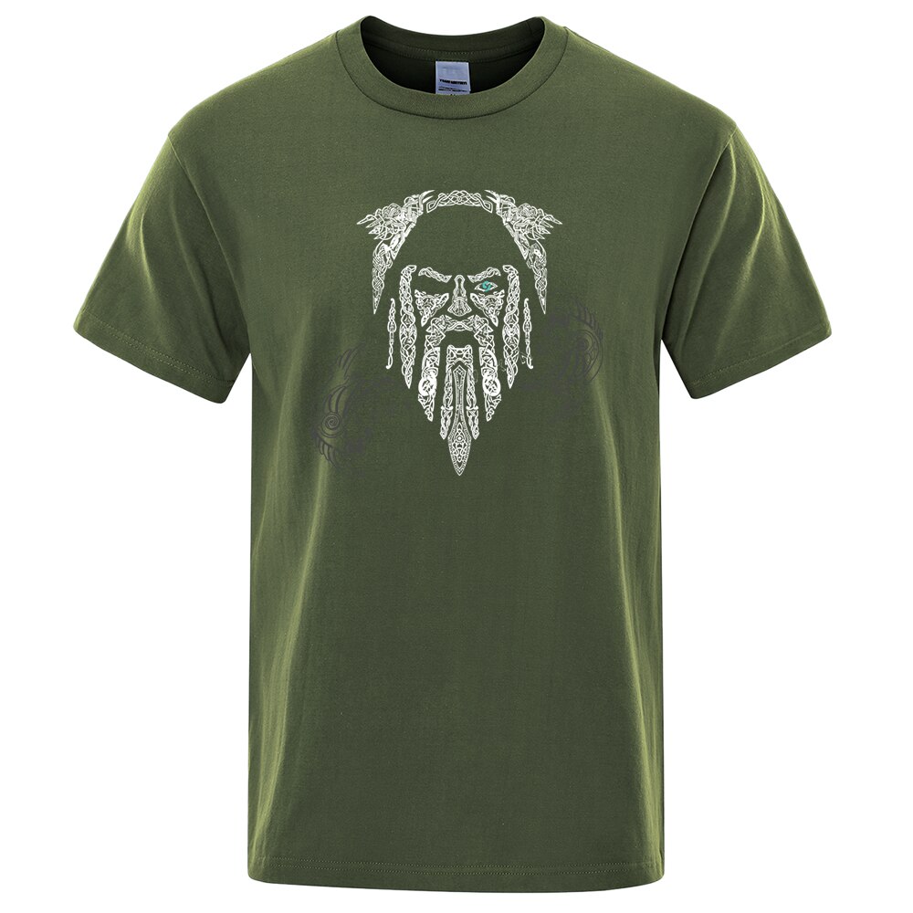 T-SHIRT VERT KAKI IMPRESSION ODIN