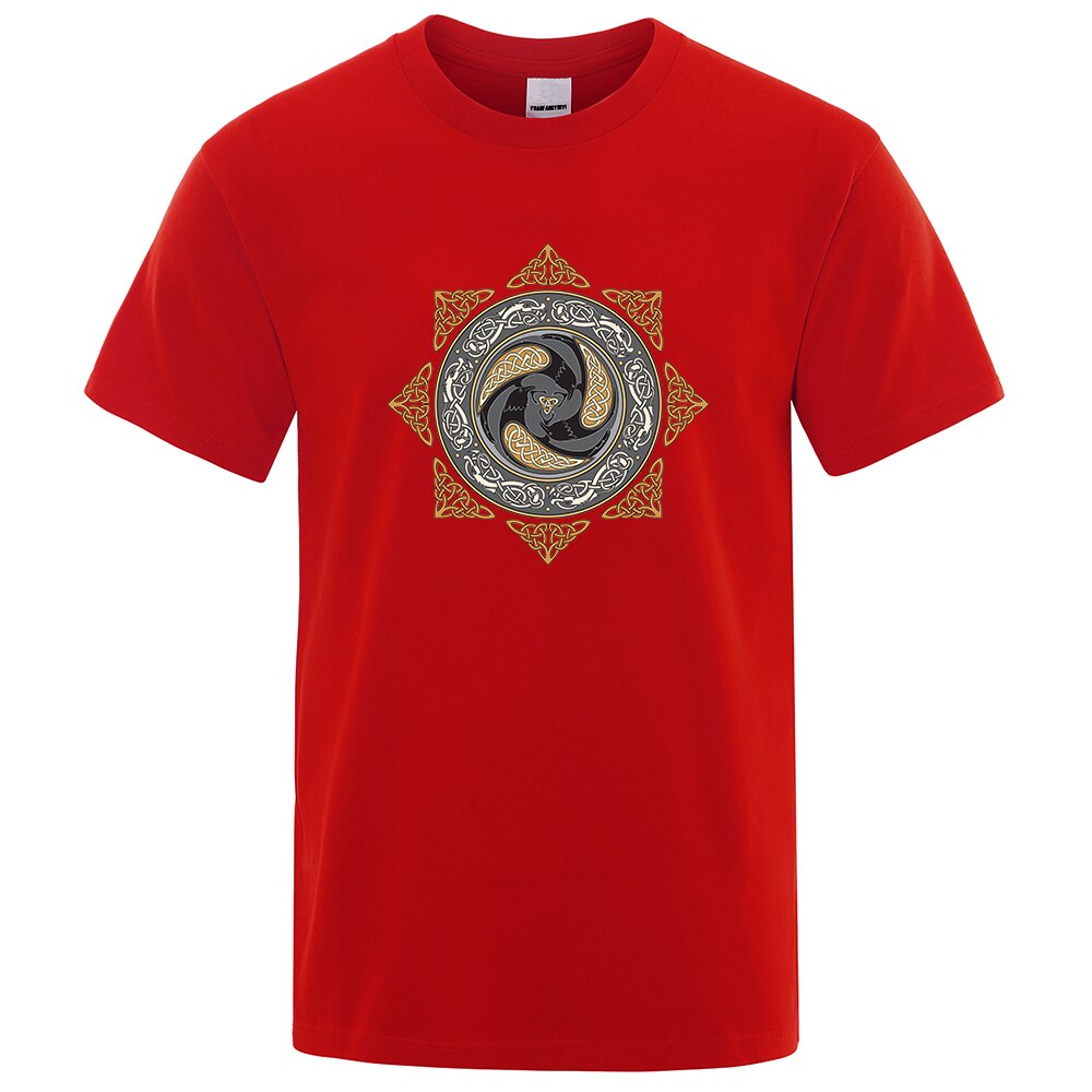 T-SHIRT ROUGE IMPRESSION TRISKELE