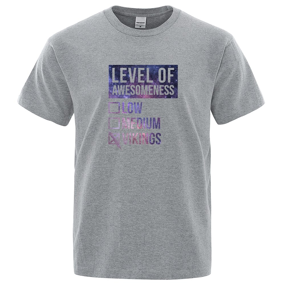 T-SHIRT GRIS IMPRESSION &quot;LEVEL OF AWESOMENESS&quot;