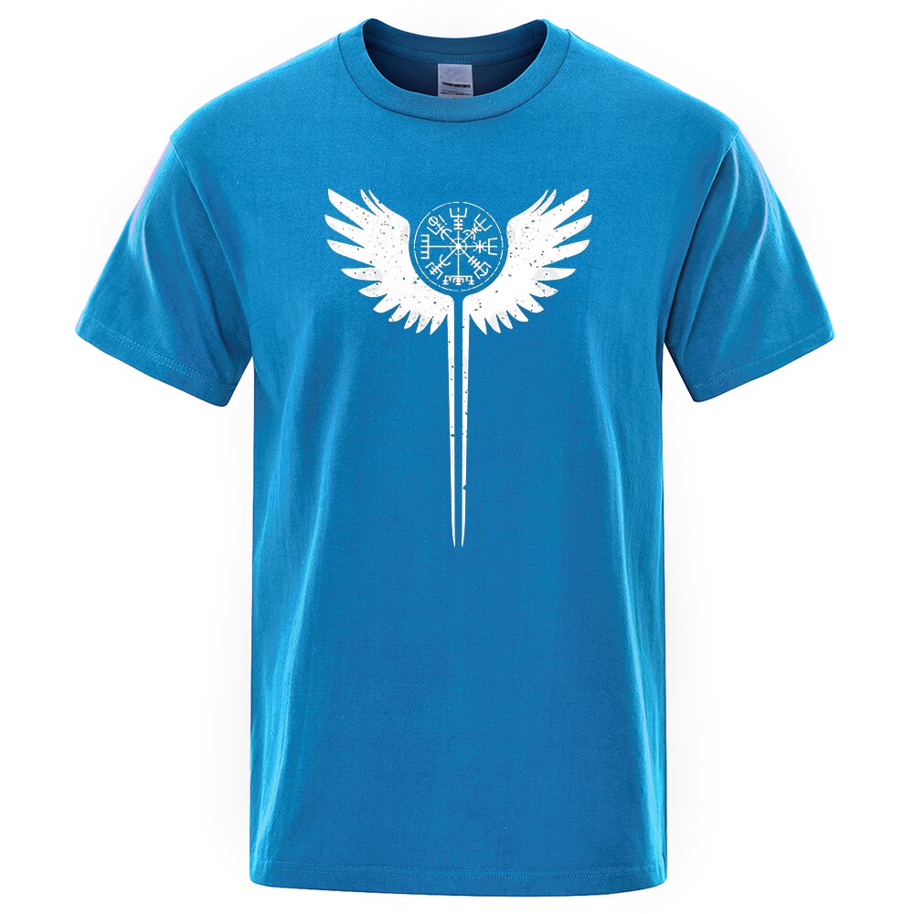 T-SHIRT BLEU LUMIERE IMPRESSION VALKYRIE