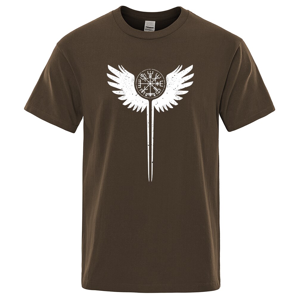 T-SHIRT MARRON IMPRESSION VALKYRIE