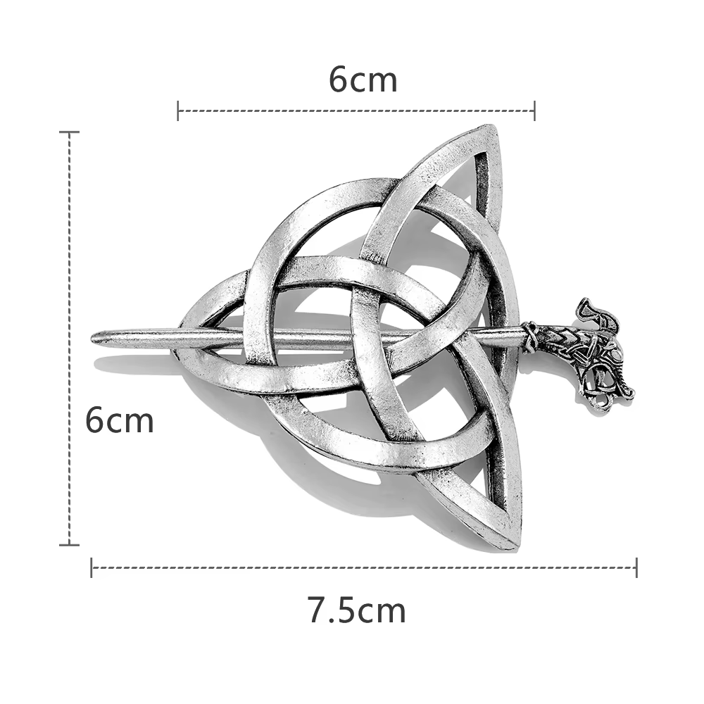 dimensions épingle à cheveux viking nœud celtique 7,5 cm