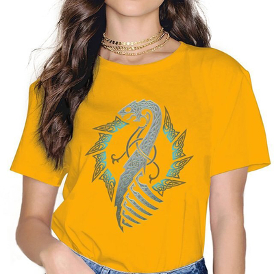 T-SHIRT JAUNE MOUTARDE IMPRESSION NAGLFAR POUR FEMME
