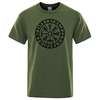 T-SHIRT VERT KAKI IMPRESSION NOIRE VEGVISIR