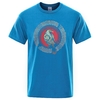 T-SHIRT BLEU LUMIERE IMPRESSION HUGINN ET MUNINN LES CORBEAUX D'ODIN