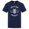 T-SHIRT BLEU NUIT IMPRESSION BLANCHE SON OF ODIN VALHALLA