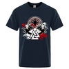 T-SHIRT BLEU NUIT IMPRESSION VALKNUT CORBEAUX HYGGDRASIL