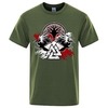 T-SHIRT VERT KAKI IMPRESSION VALKNUT CORBEAUX HYGGDRASIL