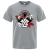 T-SHIRT GRIS IMPRESSION VALKNUT CORBEAUX HYGGDRASIL