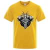 T-SHIRT JAUNE IMPRESSION SYMBOLES NORDIQUE