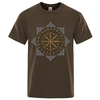 T-SHIRT MARRON IMPRESSION AEGISHJALMUR VINTAGE