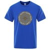 T-SHIRT BLEU IMPRESSION AEGISHJALMUR STREETWEAR