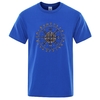 T-SHIRT BLEU IMPRESSION AEGISHJALMUR BASIQUE