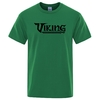 T-SHIRT VERT IMPRESSION NOIRE VIKING