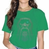 T-SHIRT VIKING COL ROND VERT IMPRESSION ODIN POUR FEMME