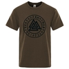 T-SHIRT MARRON IMPRESSION NOIRE VALKNUT