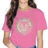 T-SHIRT ROSE IMPRESSION CHAT VIKING POUR FEMME