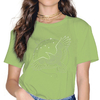 T-SHIRT VERT MATCHA IMPRESSION CORBEAU VIKING POUR FEMME