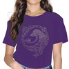 T-SHIRT VIOLET IMPRESSION DRAKKAR TRISKELE POUR FEMME