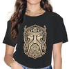 T-SHIRT NOIR IMPRESSION GODMASK POUR FEMME