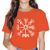 T-SHIRT ORANGE IMPRESSION LARGE VEGVISIR POUR FEMME