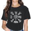 T-SHIRT NOIR IMPRESSION LARGE VEGVISIR POUR FEMME