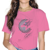 T-SHIRT ROSE IMPRESSION LOUP ODIN FENRIR POUR FEMME