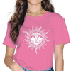 T-SHIRT ROSE IMPRESSION SOLEIL TRISKELE CORBEAU POUR FEMME