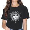 T-SHIRT NOIR IMPRESSION SOLEIL TRISKELE CORBEAU POUR FEMME