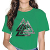 T-SHIRT VERT IMPRESSION VALKNUT POUR FEMME