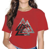 T-SHIRT ROUGE IMPRESSION VALKNUT POUR FEMME