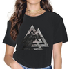 T-SHIRT NOIR IMPRESSION VALKNUT POUR FEMME