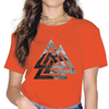 T-SHIRT ORANGE IMPRESSION VALKNUT POUR FEMME