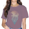 T-SHIRT VIKING COL ROND VIOLET CLAIR IMPRESSION SLEIPNIR POUR FEMME