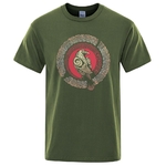 T-SHIRT VERT KAKI IMPRESSION HUGINN ET MUNINN LES CORBEAUX D'ODIN