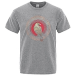 T-SHIRT GRIS IMPRESSION HUGINN ET MUNINN LES CORBEAUX D'ODIN