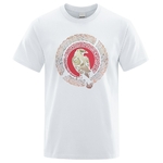 T-SHIRT BLANC IMPRESSION HUGINN ET MUNINN LES CORBEAUX D'ODIN