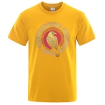 T-SHIRT JAUNE IMPRESSION HUGINN ET MUNINN LES CORBEAUX D'ODIN