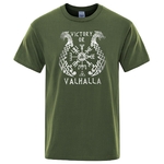 T-SHIRT VERT KAKI VICTORY OR VALHALLA