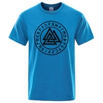 T-SHIRT BLEU LUMIERE IMPRESSION NOIRE VALKNUT