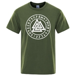 T-SHIRT VERT KAKI IMPRESSION BLANCHE VALKNUT