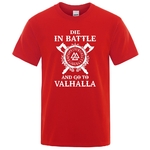 T-SHIRT ROUGE DIE IN BATTLE AND GO TO VALHALLA
