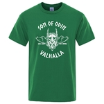 T-SHIRT VERT IMPRESSION BLANCHE SON OF ODIN VALHALLA