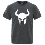 T-SHIRT GRIS FONCÉ IMPRESSION BLANCHE HEAUME VIKING