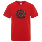 T-SHIRT ROUGE IMPRESSION HEAUME ODIN