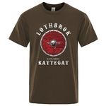 T-SHIRT MARRON IMPRESSION LOTHBROK KATTEGAT