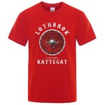 T-SHIRT ROUGE IMPRESSION LOTHBROK KATTEGAT